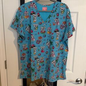 Playful Blue Koala Print Women's Tee